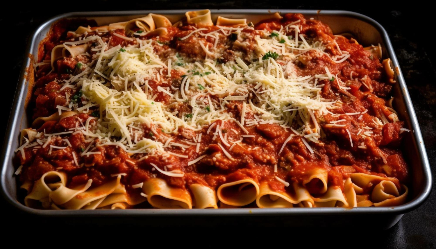 Lasagnette en freidora de aire lista para servir
